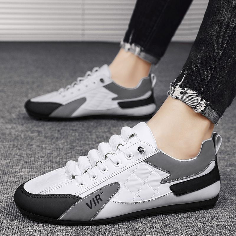 Sarah Express Men's Quilted Round Toe Flat Sneakers