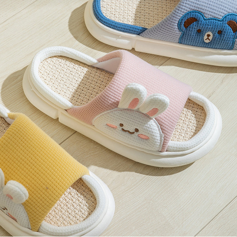 Sarah Express Unisex Rabbit Linen House Slippers