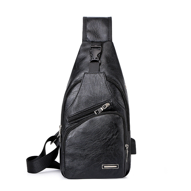 Sarah Express USB Charging Chest Sling Bag Black
