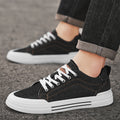 Sarah Express Men's Breathable Canvas Casual Sneakers Black