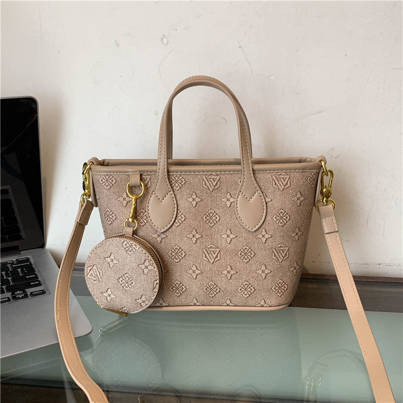 Sarah Express Retro Print Bucket Tote Shoulder Bag