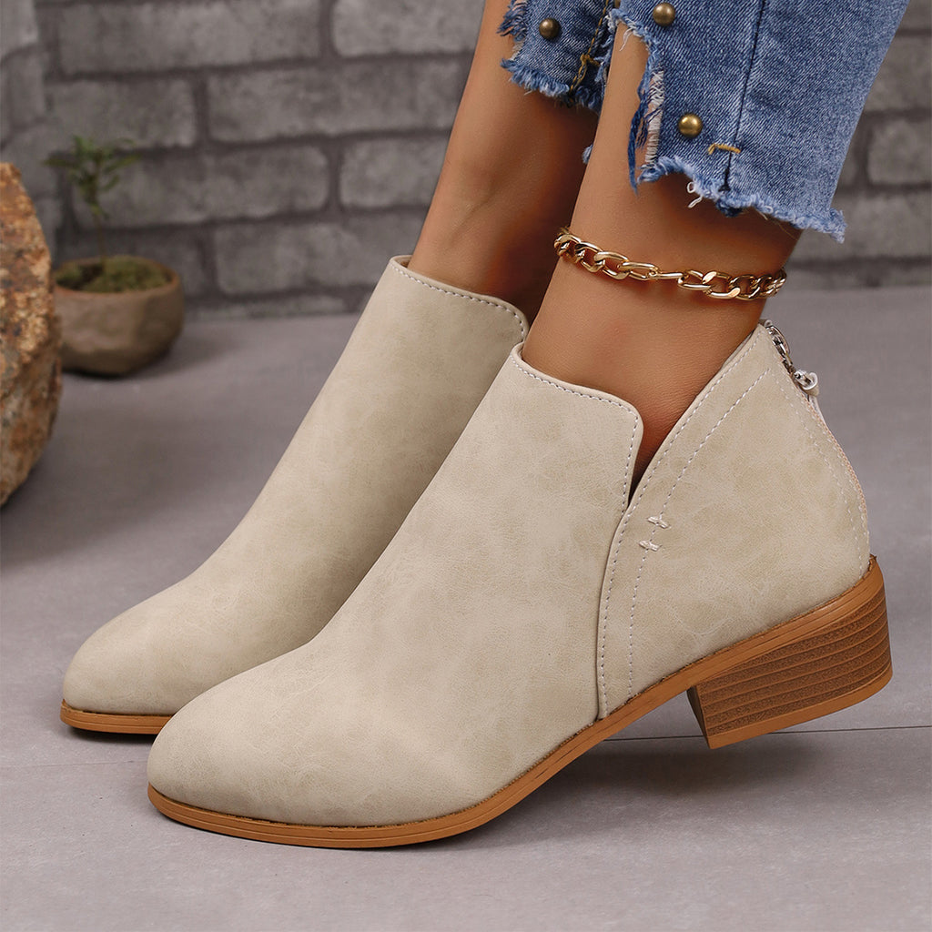 Sarah Express Pointed Toe V-Cut Ankle Boots