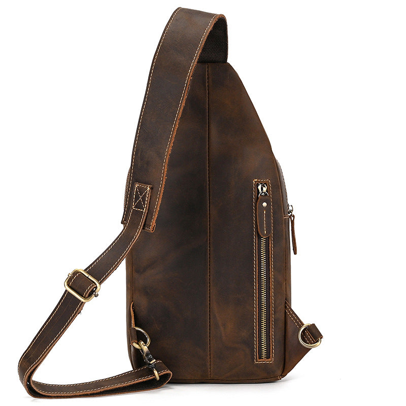 Sarah Express Retro Cowhide Leather Men's Crossbody Bag