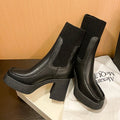 Sarah Express Women's Platform Martin Boots Black Single Liner