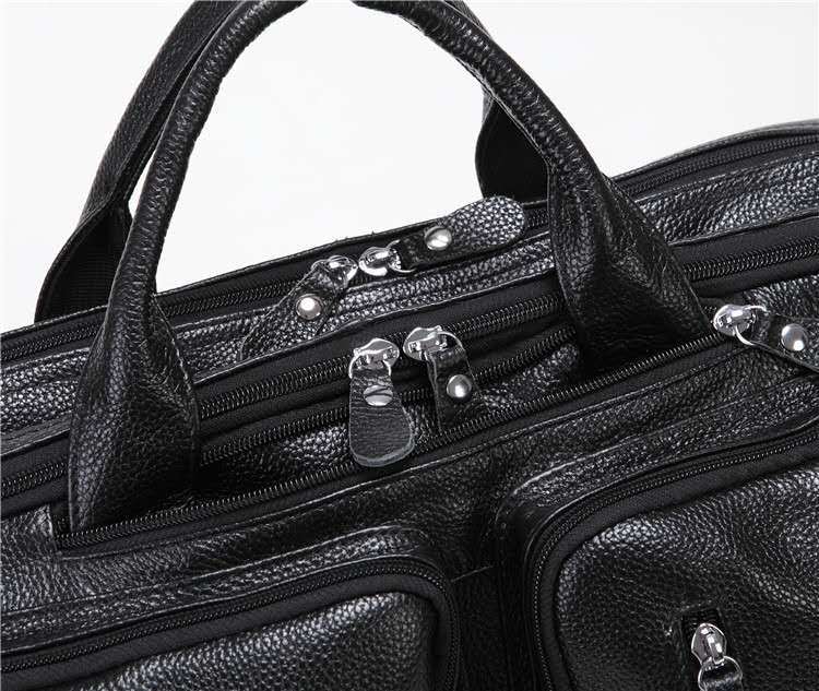 Sarah Express Structured Leather Laptop Handbag