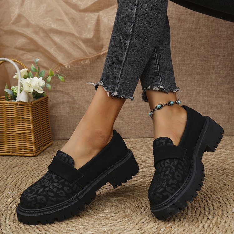 Sarah Express British-Inspired Chunky Platform Loafers Black
