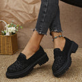 Sarah Express British-Inspired Chunky Platform Loafers Black