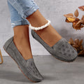 Sarah Express Wide Width Flat Slip-On Loafers Gray