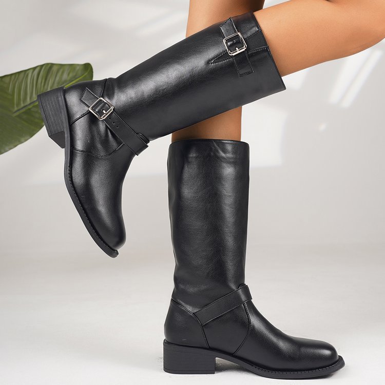 Sarah Express Plus Size Chunky Heel Thigh High Boots