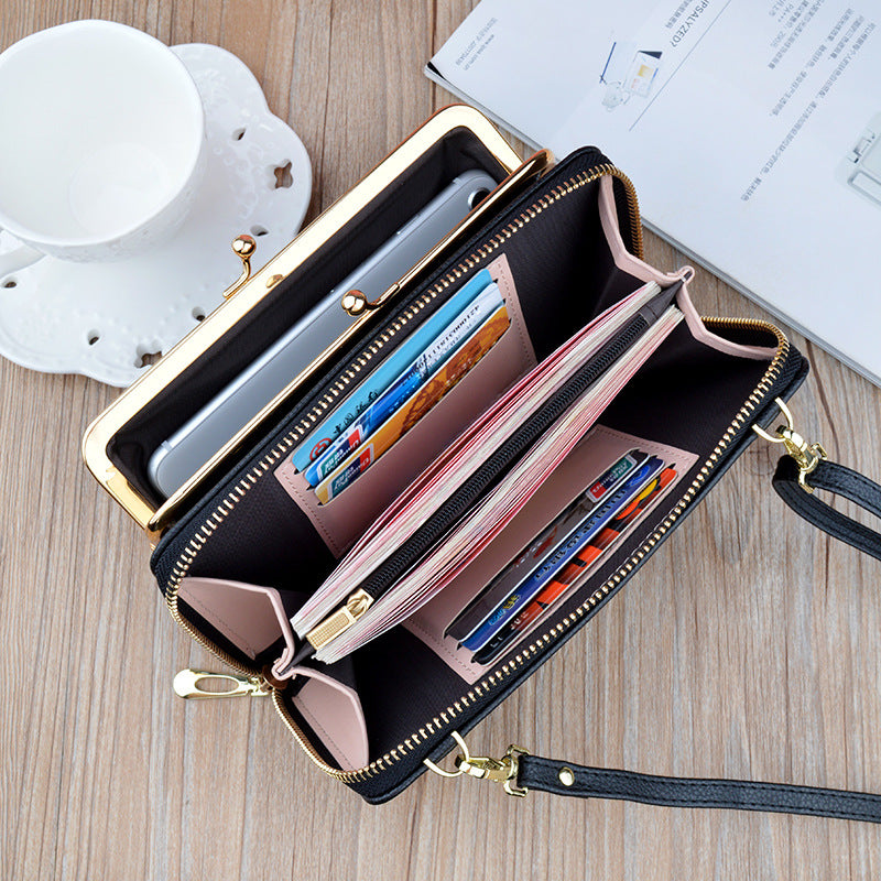 Sarah Express Lychee Pattern Lock Crossbody Phone Bag