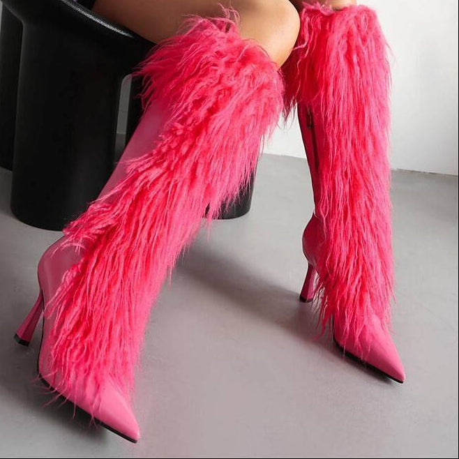 Sarah Express Tassel Stiletto Boots with Pointed Toe