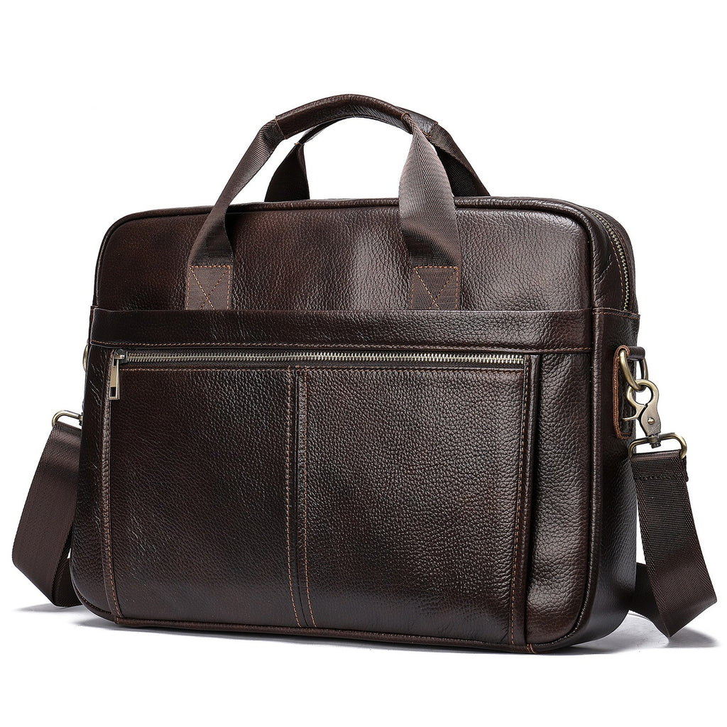 Sarah Express Professional Cowhide Leather Laptop Briefcase
