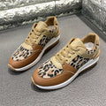Sarah Express Leopard Print Lace Up Wedge Sneakers Leopard Print