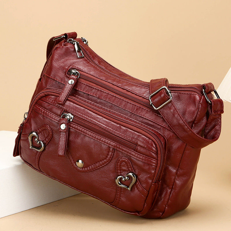 Sarah Express Multi-Layer Soft PU Leather Crossbody Bag