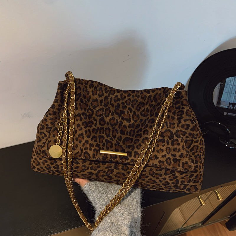 Sarah Express Leopard Print Shoulder Bag with Double Straps