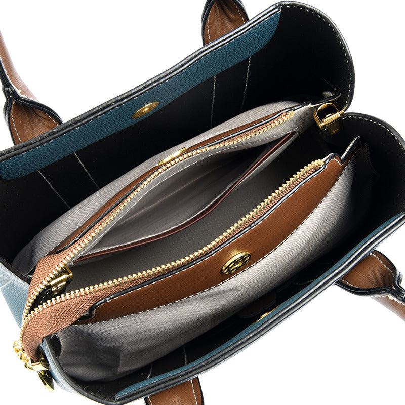 Sarah Express Contrast Color Structured Shoulder Crossbody Bag