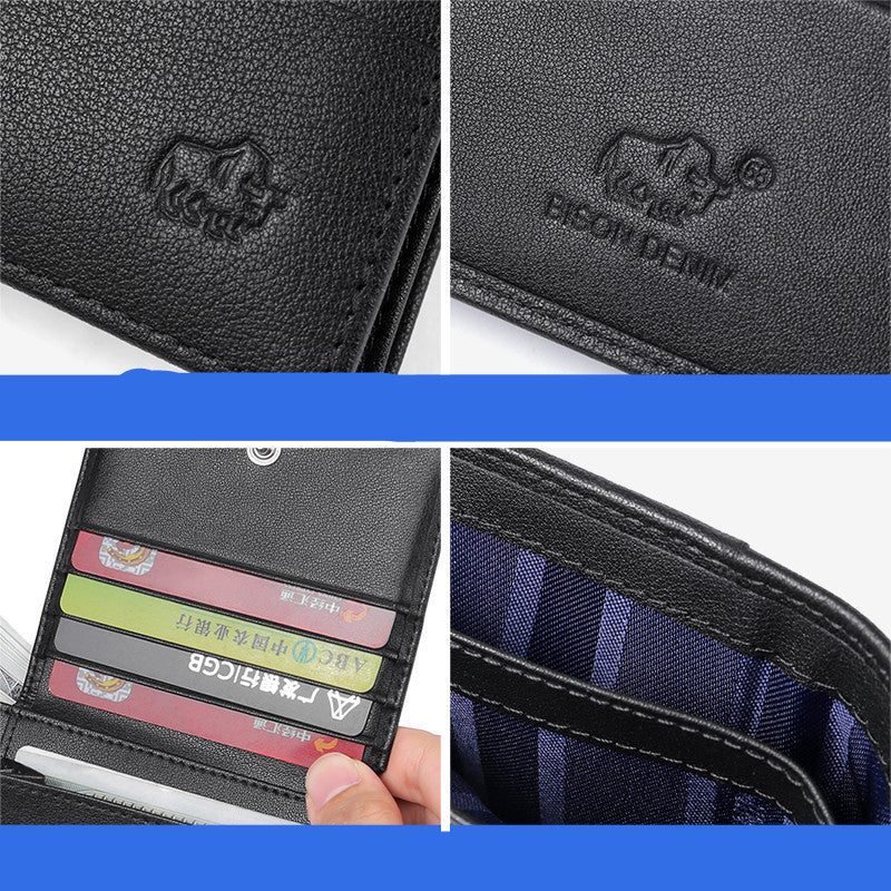 Sarah Express Bison Denim Men's Vertical Short Wallet
