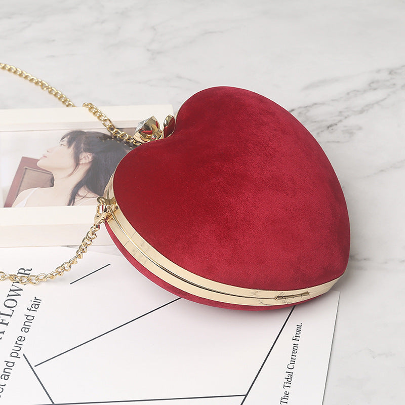 Sarah Express Heart Shaped Chain Strap Clutch Bag
