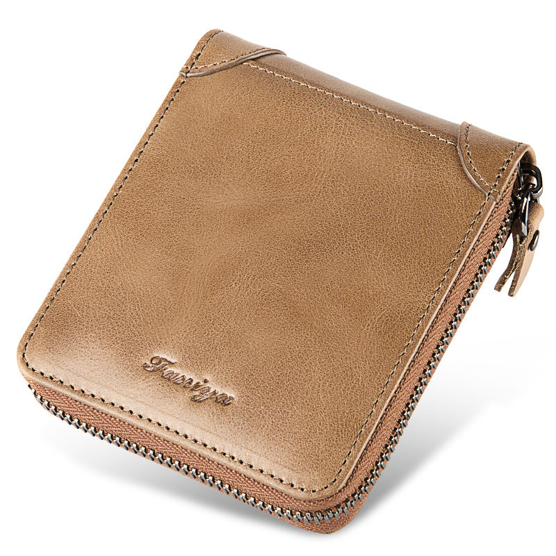 Sarah Express Compact Zippered Bi-Fold Wallet Khaki