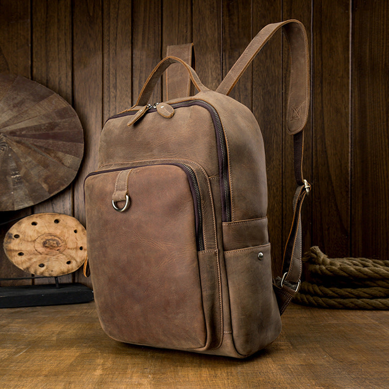 Sarah Express Retro Leather Men's Daily Backpack