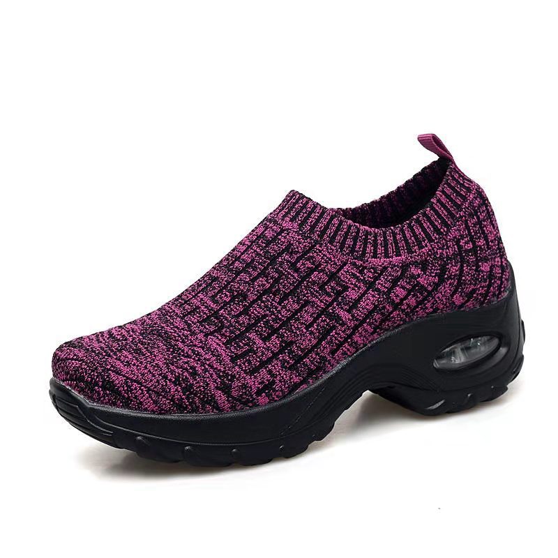 Sarah Express Air Cushion Slip-On Walking Sneakers Violet