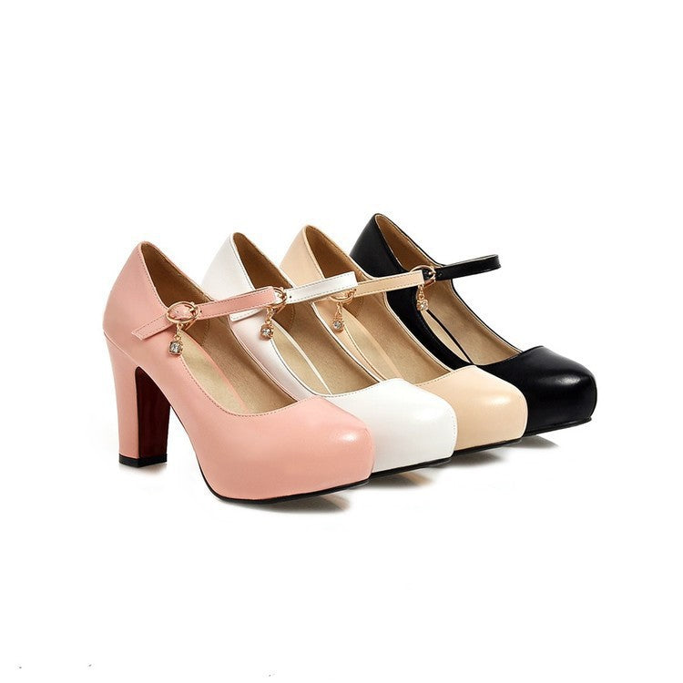 Sarah Express Chunky Platform Round Toe Dress Pumps