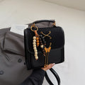 Sarah Express Textured PU Leather Crossbody Commuter Backpack Black