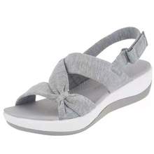 Sarah Express Women's Platform Roman Sandals Grey