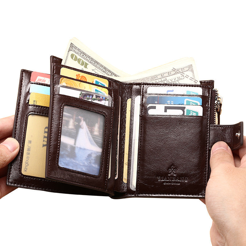 Sarah Express Leather Vertical Bi-Fold Wallet