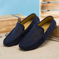 Sarah Express Phanish Perforated Suede Men's Loafers Blue