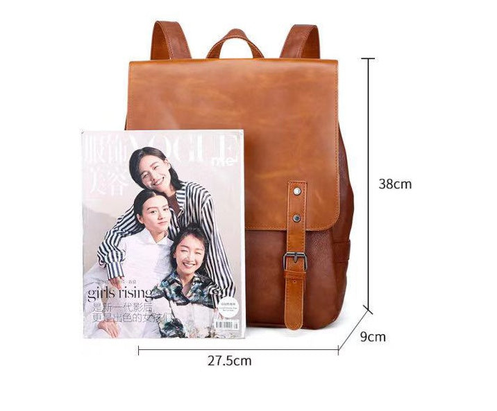 Sarah Express Structured PU Leather Travel Laptop Backpack