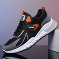 Sarah Express Color-blocked Breathable Mesh Lace-Up Sneakers Black Orange