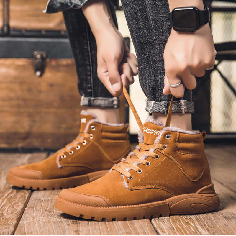 Sarah Express Men's Plush Lined Winter Ankle Boots