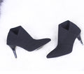 Sarah Express Pointed Toe Stiletto Ankle Boots Black