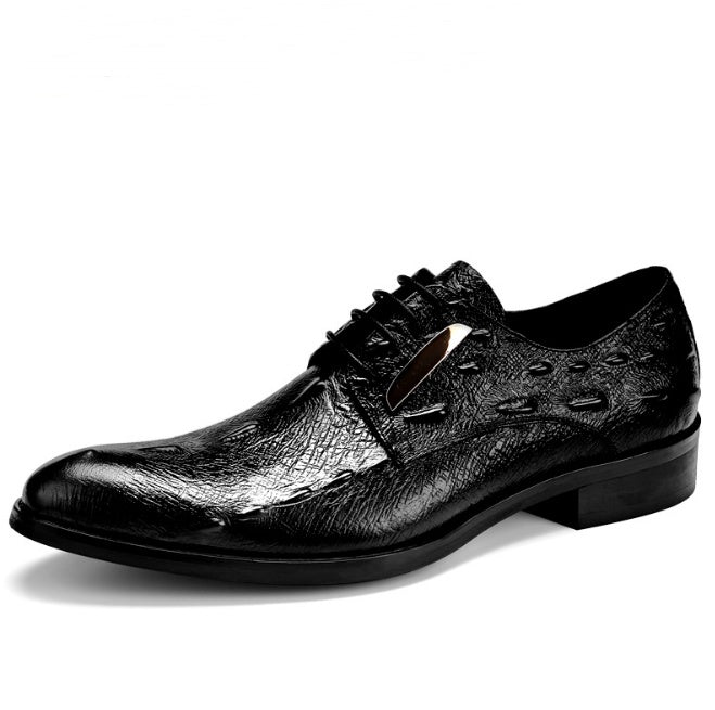 Sarah Express Men's Crocodile Texture Formal Dress Shoes
