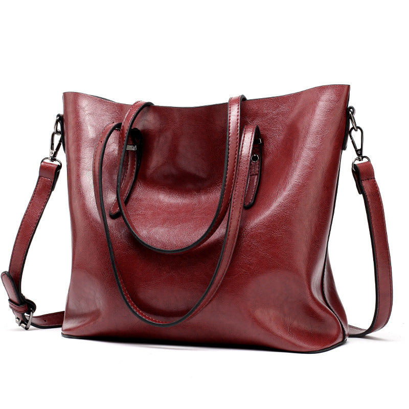 Sarah Express Oil Leather Tote Shoulder Bag