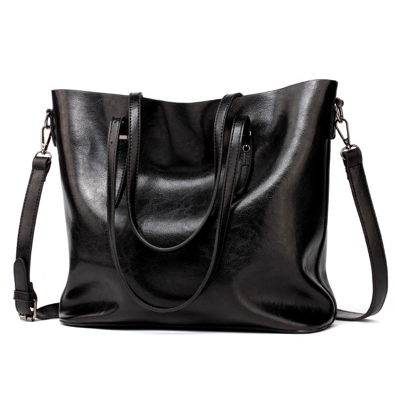 Sarah Express Oil Leather Tote Shoulder Bag