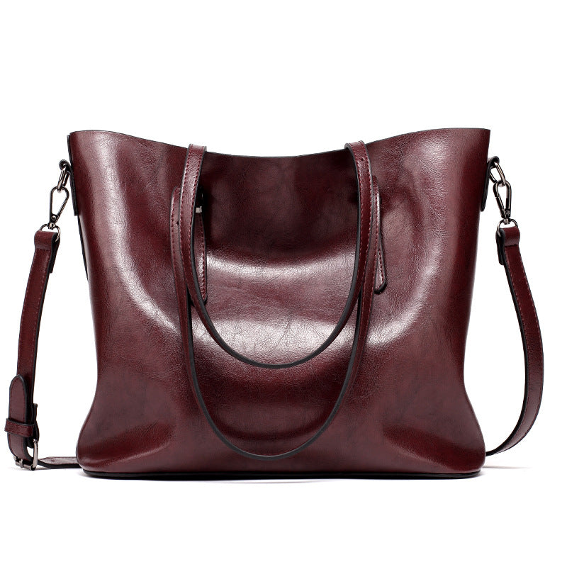 Sarah Express Oil Leather Tote Shoulder Bag