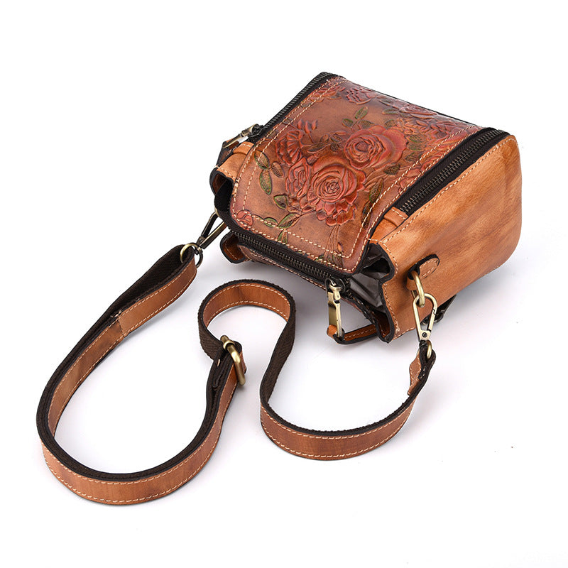 Sarah Express Embossed Floral Small Bucket Handbag