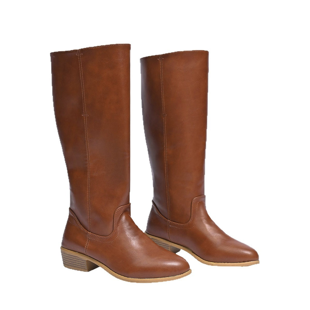Sarah Express British Style Knee High Chunky Boots