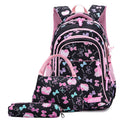 Sarah Express Three-Piece Printed School Backpack Set Black