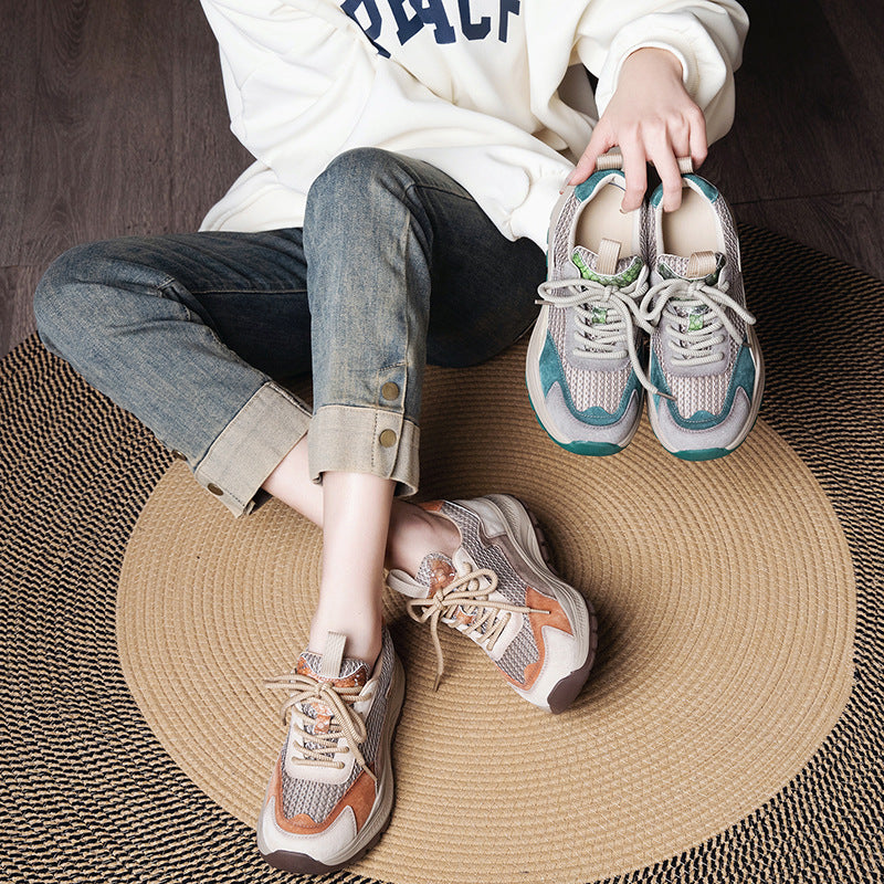 Sarah Express Retro Color-Block Dad Sneakers