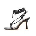 Sarah Express Lace-up Stiletto Heels Black