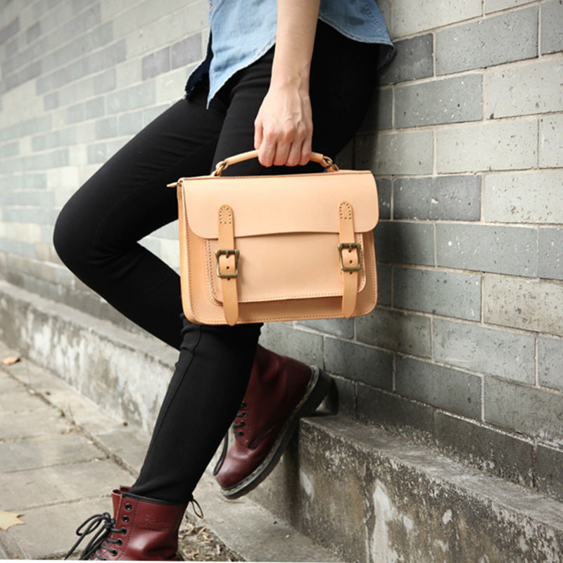 Sarah Express Handmade Leather Satchel Crossbody Bag