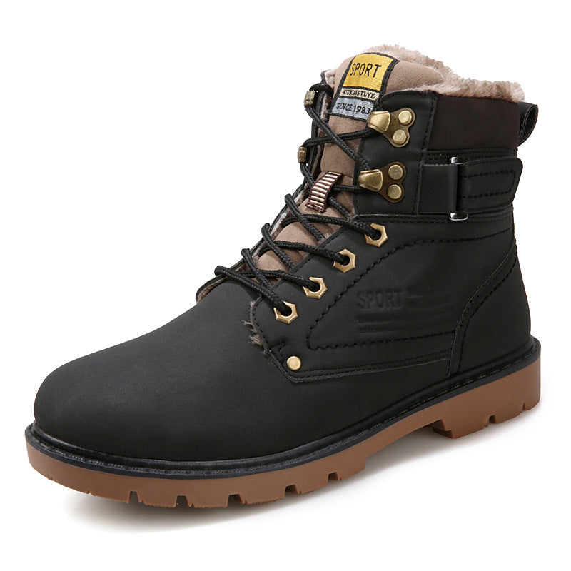 Sarah Express Rugged High Top Work Boots Black velvet