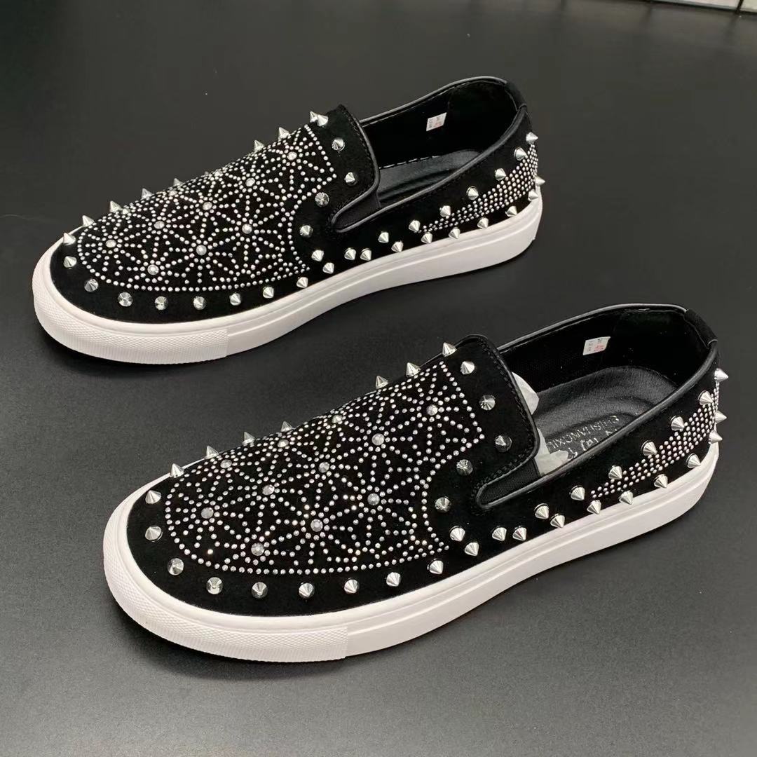 Sarah Express Men's Rivet Studded Casual Slip-On Shoes