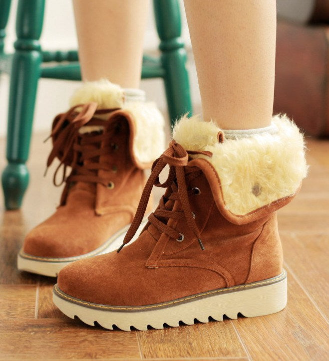 Sarah Express Lace Up Fur Lined Winter Boots