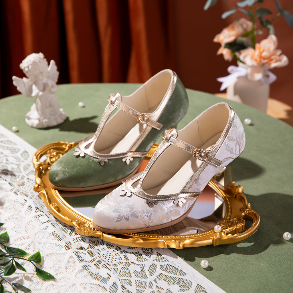 Sarah Express Velvet T-Strap Platform Stiletto Heels