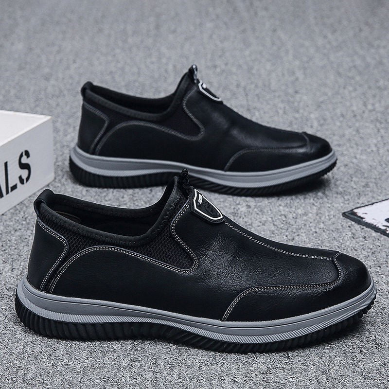 Sarah Express Men's British Style Slip-On Loafers Black