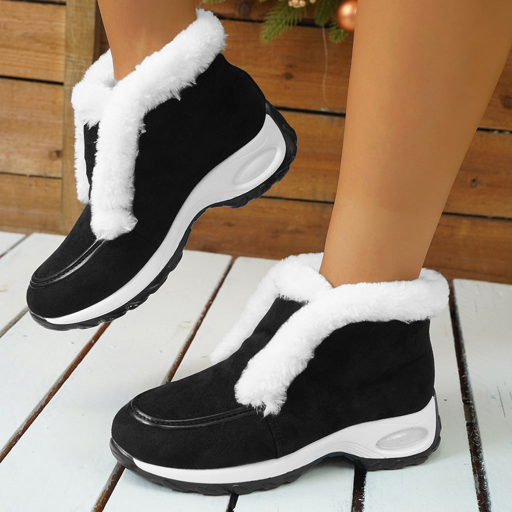 Sarah Express Faux Fur Lined Platform Ankle Boots